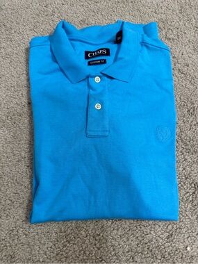 Chaps Men's Polo Shirt in Bright Cyan Blue